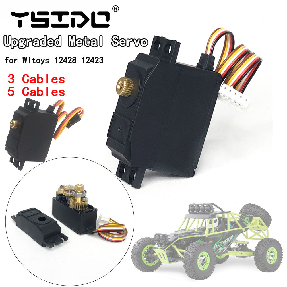 5 Cable 3 Cable RC Servo Metal Gear Servo Upgraded Brushless for Wltoys 1/12 12428 12423 12429 RC