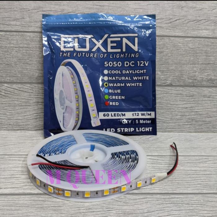 LAMPU LED STRIP 5050 DC 12V LUXEN / LED STRIP 5050 5 METER WARM WHITE