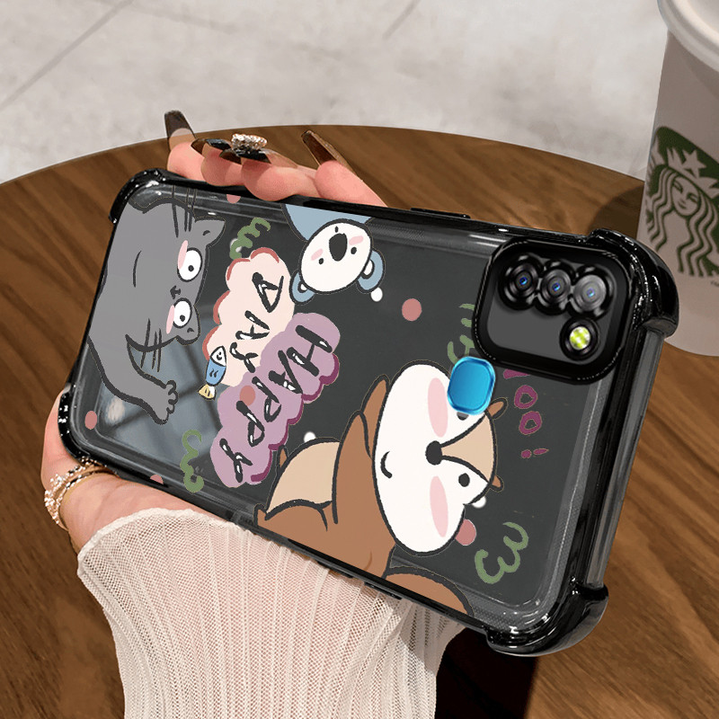 Casing Hp Untuk Infinix Smart 5 Hot 10 Lite Case Casing HP Softcase Ponsel Soft Shell dengan Empat s