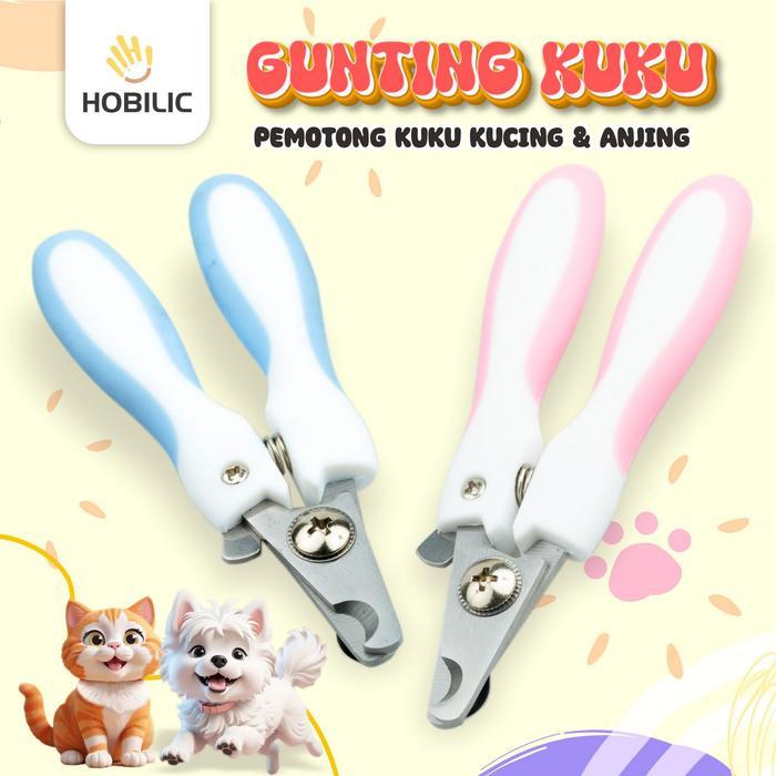 Hobilic Gunting Kuku Kucing Anjing Set + Kikiran Perlengkapan Grooming Pet Nail Clipper Kikir Kuku