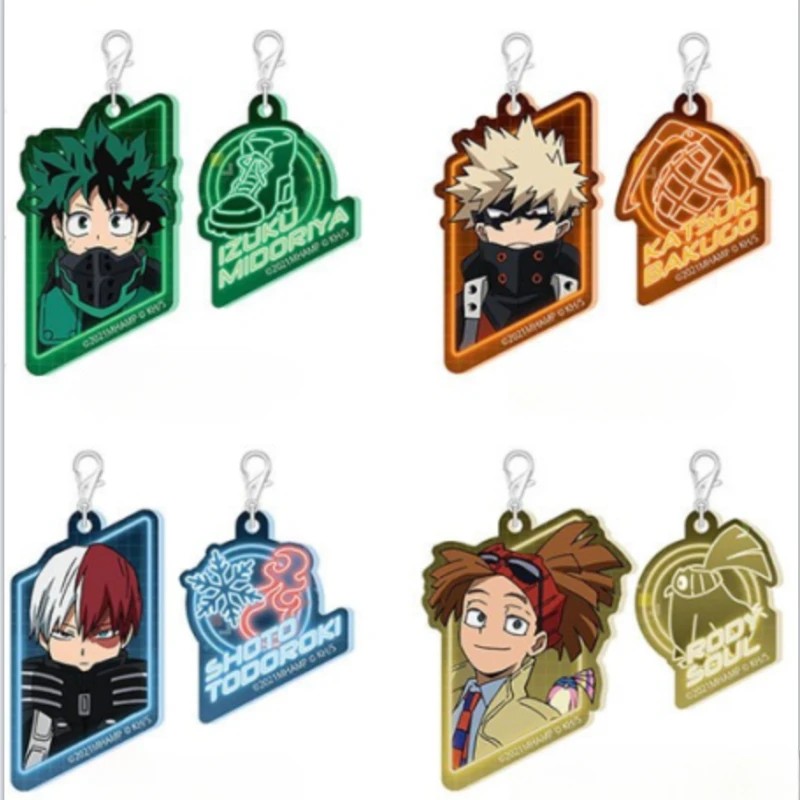 Anime O Todoroki Midoriya Izuku Bakugou Katsuki Uraraka Ochako Keychain Doll Game Acrylic Keyring