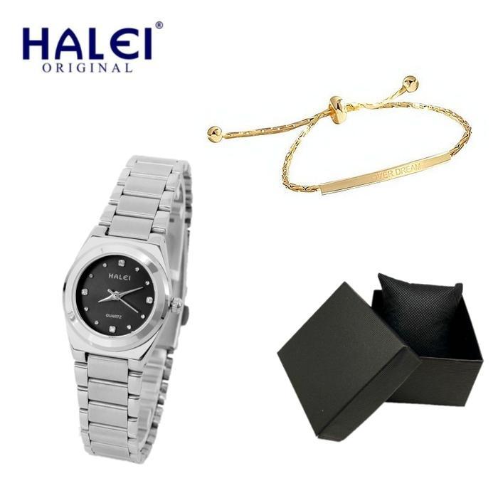 ORIGINAL PROMO JAM COUPLE ANTI BONUS GELANG TITANIUM DAN KOTAK BISA ( DSH-014 )Tahan Kemewahan