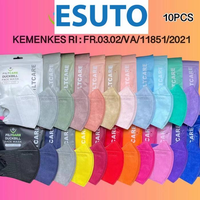 "New" MASKER DUCKBILL 50PCS MEDIS WARNA WARNI HITAM PUTIH COKLAT KUNING MERAH CREAM ABU BIRU HIJAU