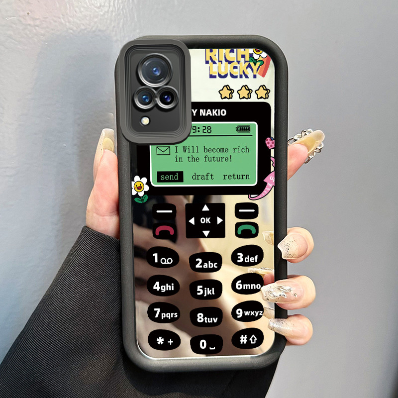 Casing Hp Untuk VIVO V21 5G V21s 5G V21E Y73 2021 Case ponsel tombol gaya retro Kesing cermin Kasing