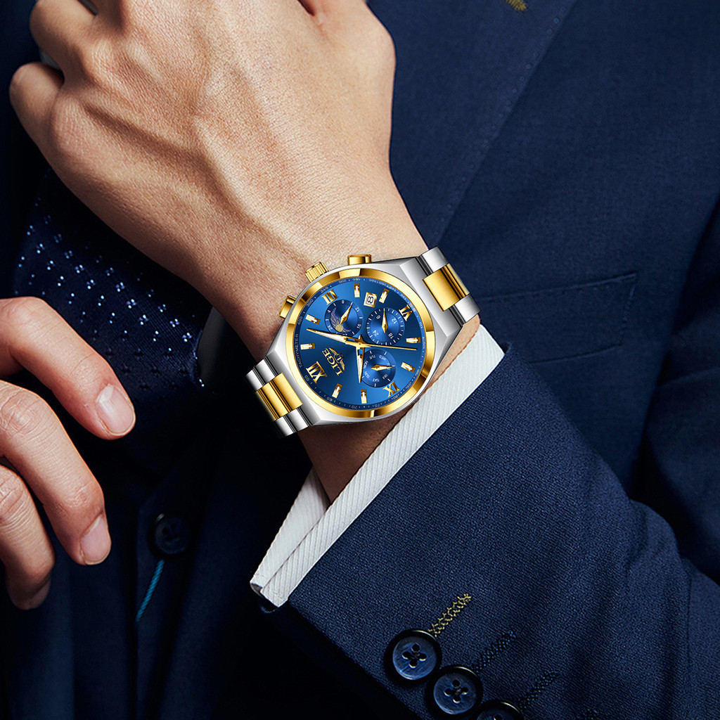 NEW LIGE ORIGINAL MEN CLOCK SPORTS WATERPROOF LUMINOUS CHRONOGRAPH DATE WATCH FOR MAN STAINLESS