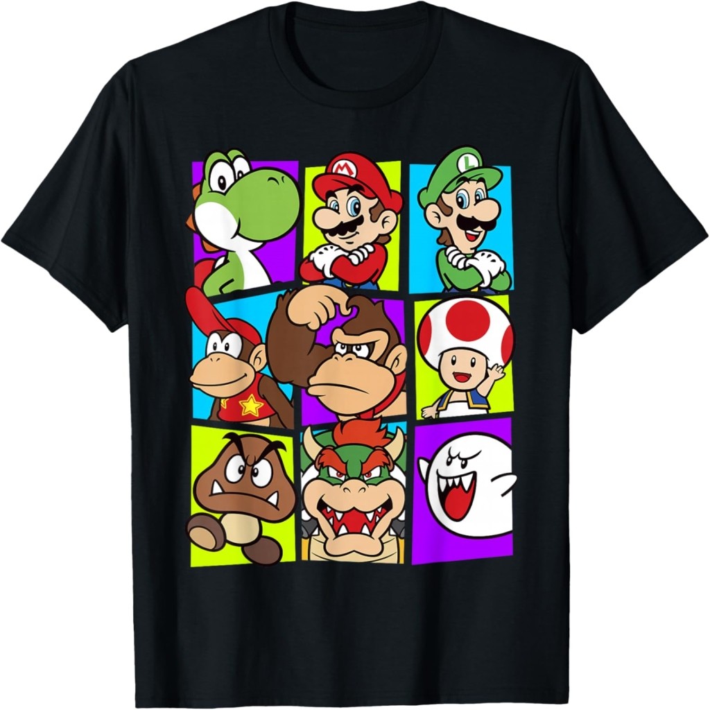 Super Mario Yoshi Luigi Bowser & Gang Box-Up Graphic T-Shirt T-Shirt