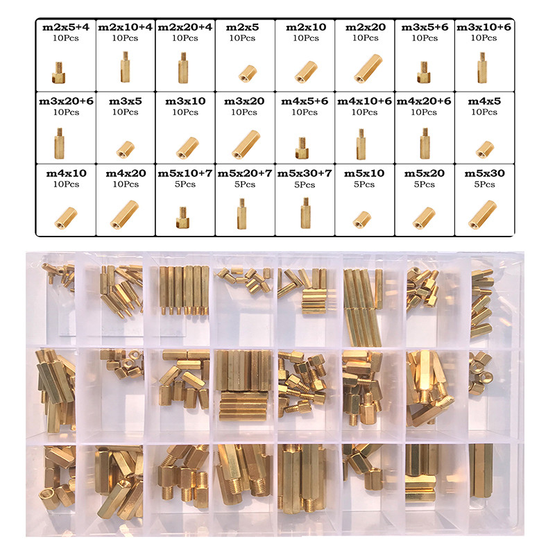 PCB Spacer M2 M2.5 M3 M4 M5 M6 Hex Brass Male Female Standoff Spacer with Screw Nut Kit Thread