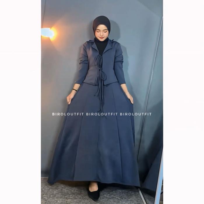 YOORA SET/SET VEST-SET BLAZER WANITA/SETELAN ROk WANITA KEKINIAN Tebal Atasan Muslim Panjang