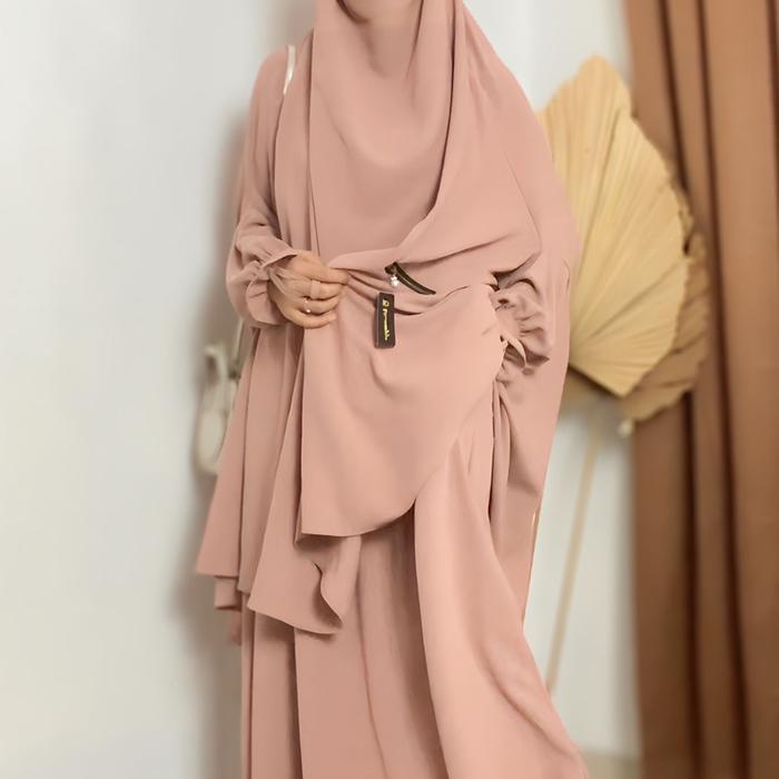 Tsurayya -(FK+Rok) Inara one set crinkle airflow syari set frenchkhimar dan rok