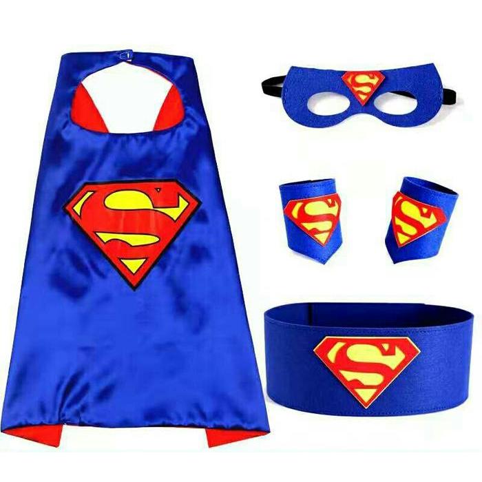 Aksesoris SUPERMAN Jubah Topeng Ban Tangan & Pinggang Superhero Anak