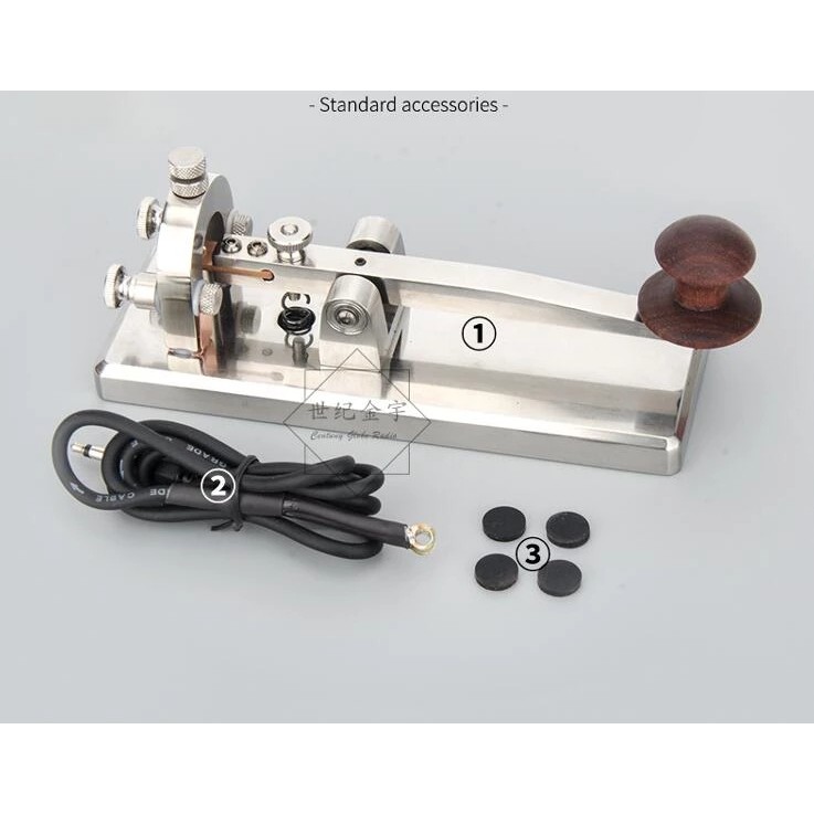 BAHANA Silver CNC Stainless Steel Telegraph Key Morse Key CW Key Ham Radio Key Manual CW Keyer For M