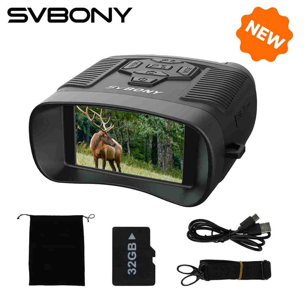 FLASH SALE    Svbony SA206 4K Night Vision Goggles, 3" Screen, 8X Zoom, 5000mAh Battery, 32GB Card f
