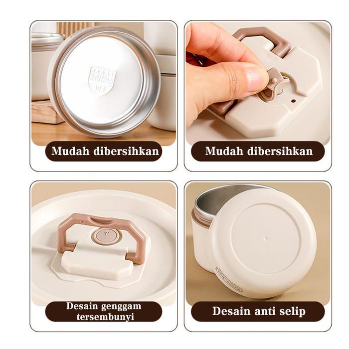 COOKHEN Lunch Box Stainless Tempat Bekal Makan Kotak Makan Termos Cocok Untuk Pekerja Kantoran Dan