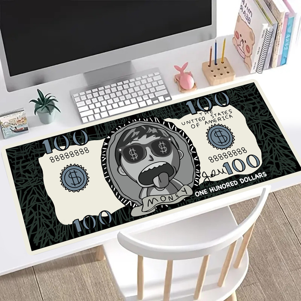 100 Money Keyboard Mouse Pad Desk Mat, 3D Gaming Mouse Pad, Gift Mouse Pad With Non-Slip Rubber Base