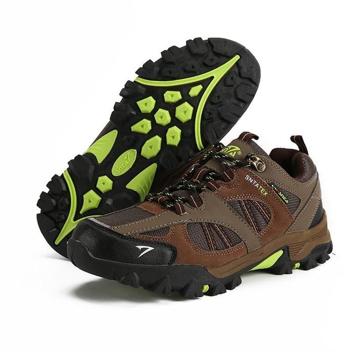 Sepatu Gunung Pria Hiking Snta 436 Brown Green Outdoor Shoes Trekking Sepatu Hiking SNTA Pendek