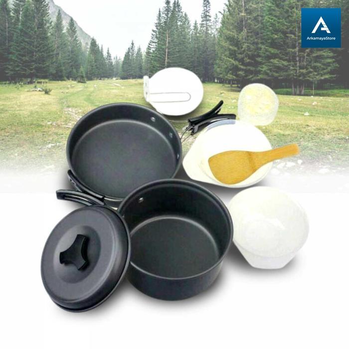 alat masak camping panci perlengkapan piknik outdoor set lengkap