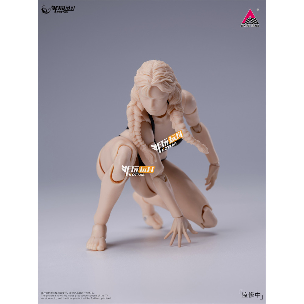 Notaman NT-04 1/12 Girl Joint Body with Head Sculpt Super Flexible 16cm Female White Yellow Action