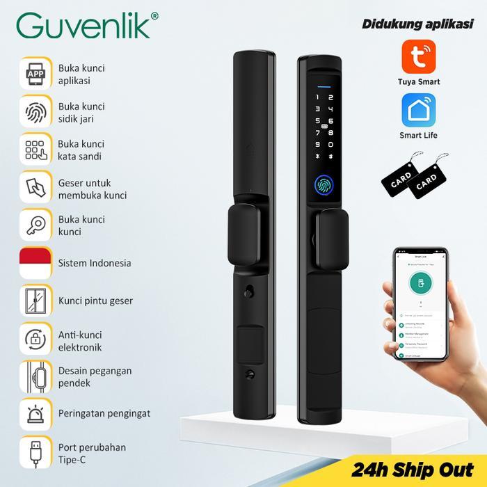 Tuya Smart Door Lock 5 In 1 Kunci Pintu Rumah Kunci Pintu Digital Ip66 Waterproof Kunci Pintu