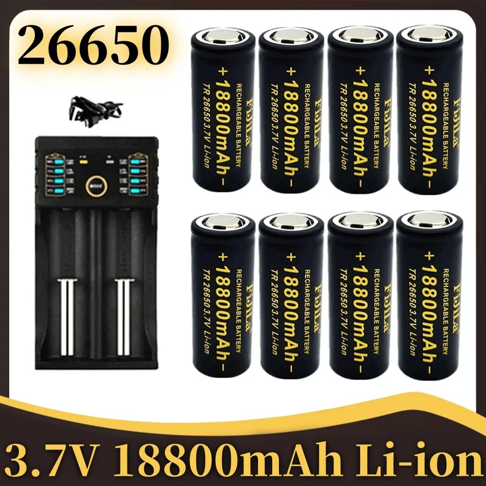 100% Original high quality 26650 battery 18800mAh 3.7 V 50A lithium ion battery for 26650 LED