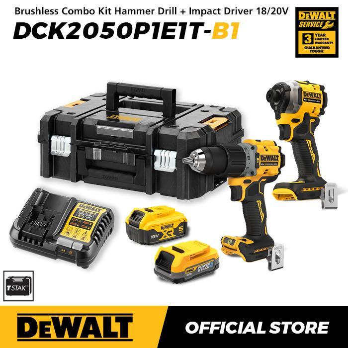 Dewalt Brushless Combo Kit Hammer Drill (DCD805) + Impact Driver (DCF850) 18/20V Max DCK2050P1E1T-B1