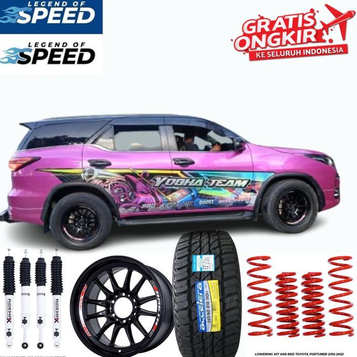 VELG MOBIL FORTUNER ,PAKET LENGKAP FORTUNER VELG+BAN+LOWERING KIT,SOKBREKER RIDEMAX