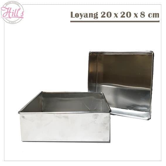 LOYANG KOTAK 20x20 cm TINGGI 8 cm ALUMINIUM / LOYANG KOTAK 20x20x8 / 20 x 20 x 8 CM