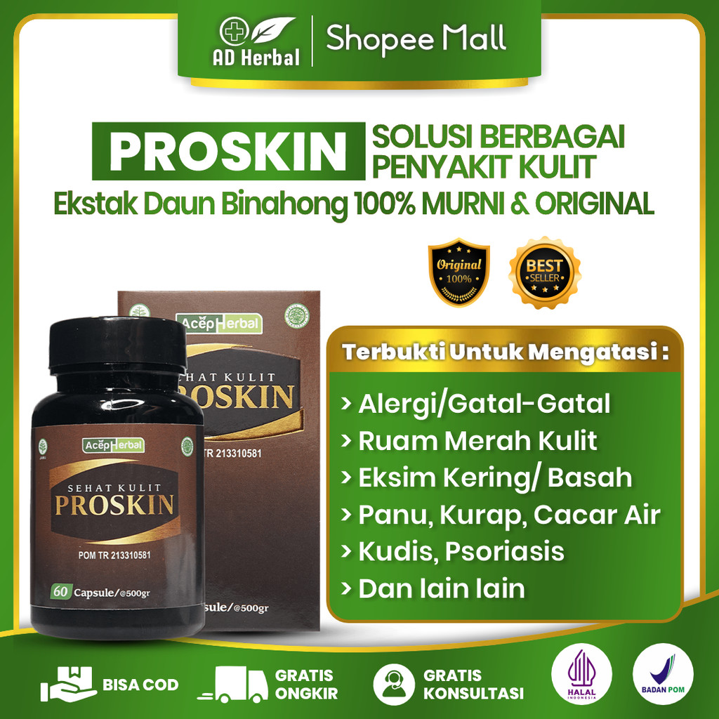 Obat Eksim Kering & Basah, Psoriasis, Dermatitis Atopik, Seboroik & Lichen Planus PROSKIN