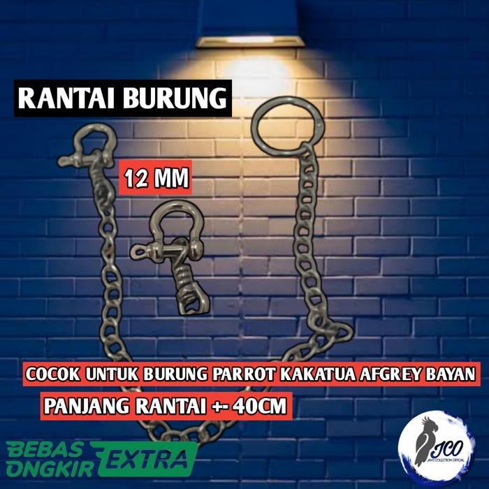 RANTAI RING OMEGA BURUNG PARROT KAKATUA AFGREY RING OMEGA 12MM