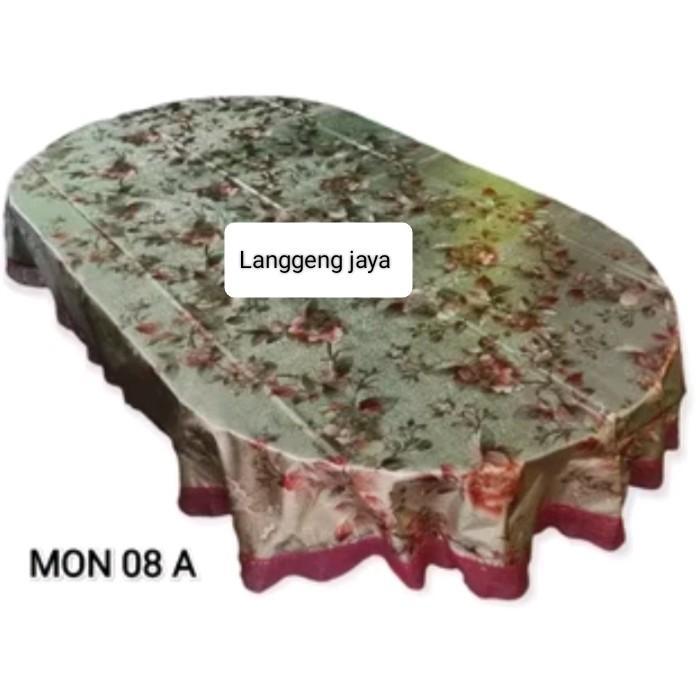 Taplak meja makan oval/Taplak meja makan waterproof 6 kursi oval