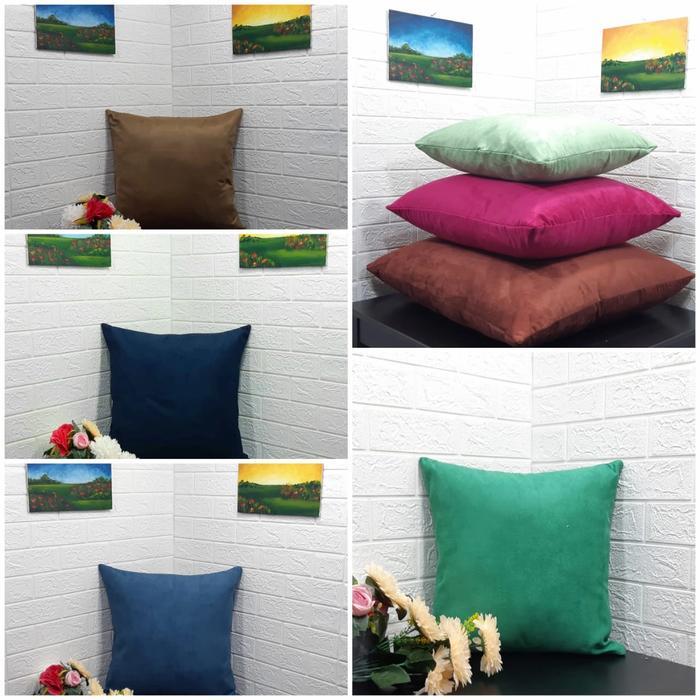 Sarung Bantal Sofa Kursi Bantal Lantai Senderan Sofa Bahan Kain Suede Penutup Resleting