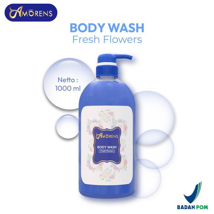 Amorens Body Wash BPOM 1000ml Sabun Mandi JUMBO Melembabkan Kulit dan Menutrisi Kulit Soft Rose