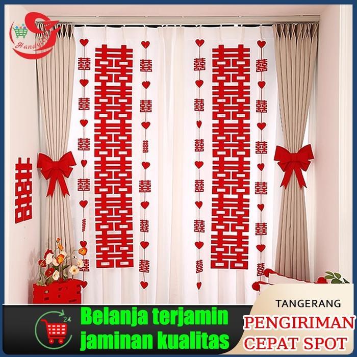 Tirai Wedding 3D Dekorasi Pernikahan Rumah Baru Kamar Tidur Ruang Tamu Tirai Dekorasi 3D Pernikahan