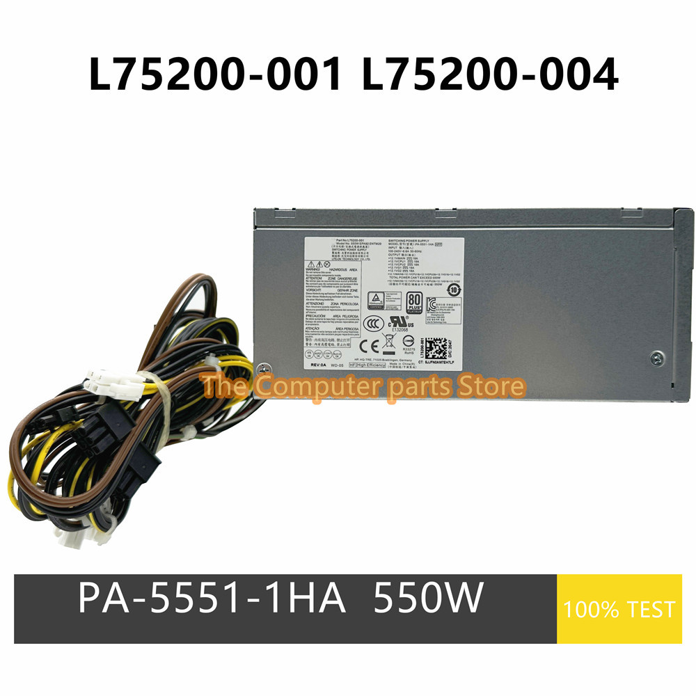 New Original For HP Z1 G6 Z2 G5 800 880 G4 G5 G6 550W Power Supply L75200-001 L75200-004 PA-5551-1HA