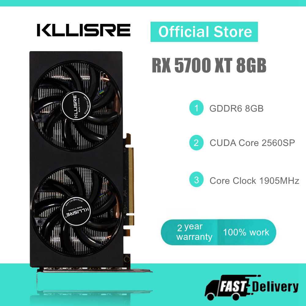Kllisre Radeon RX 5700 XT 8GB Gaming Computer GPU 5700XT 256bit GDDR6 Video Card AMD RX5700 8G Deskt