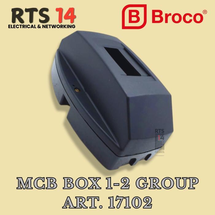 Murah MCB Box Broco 1-2 Group Hitam Outbow Kotak Panel Listrik ART 17102 / MCB Panel Tempel