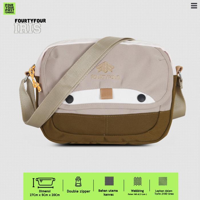 Aerostreet.Shoes - Fourtyfour Iris Waterproof - Tas Selempang Kanvas Anti Air Wanita Casual Premium