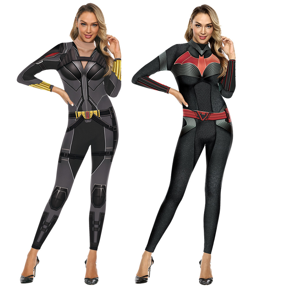 Superhero Print Cosplay Costume Women Zentai Bodysuit Robot Zentai Bodysuit Jumuit Long Sleeve
