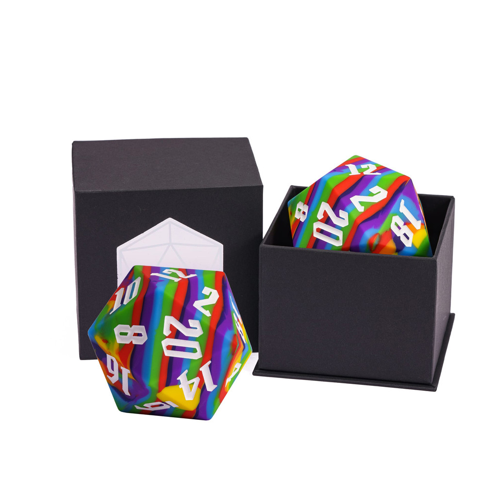 55mm D20 Dice Silicone 20 Sided Dice Unique D20 Big Size Polyhedral Dice for Role Playing Game D&D