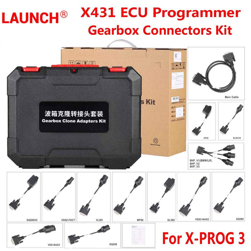 Launch X431 Gearbox Clone Adapters Connectors Kit for X-prog3 Xprog 3 Xprog3 & X-prog3 PC Adapter & 