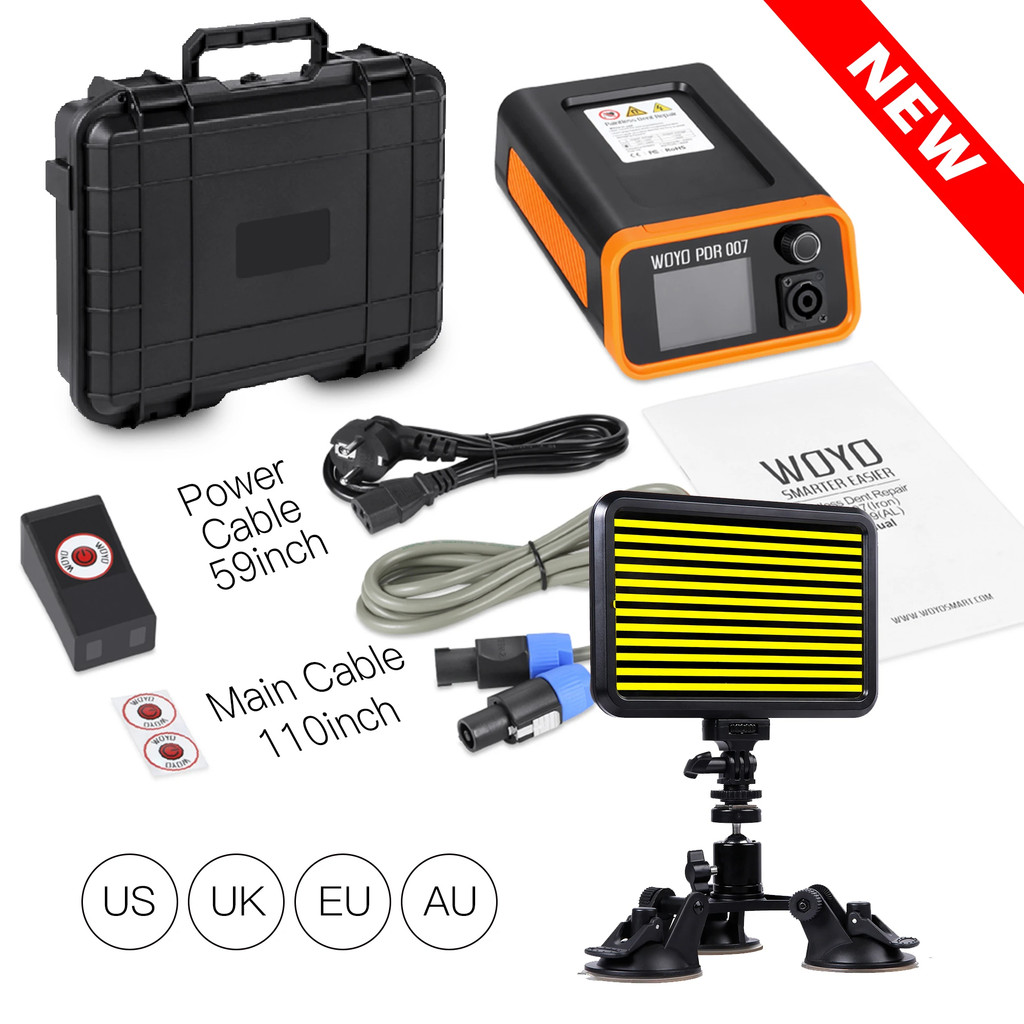 Professional Car Dent Repair Tools WOYO PDR007 with PDR010 PDR Light Auto Body Paintless Dent Puller