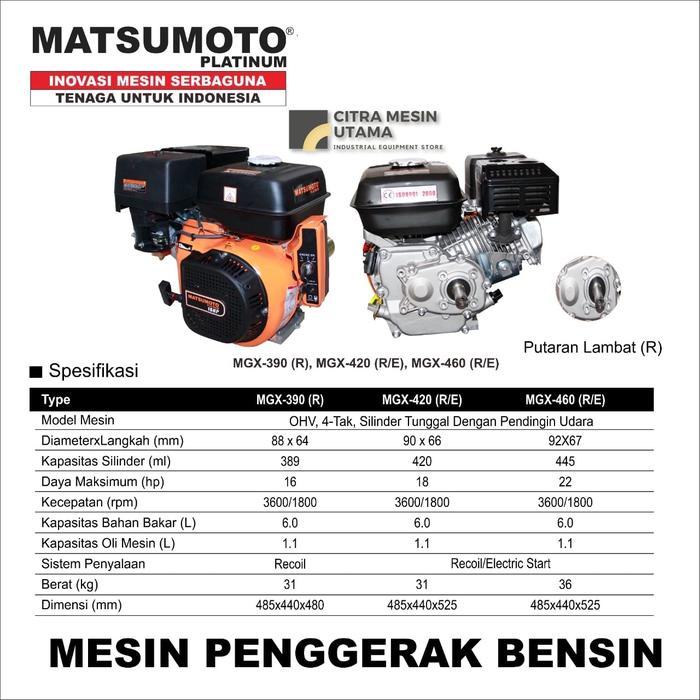 Mesin Penggerak Bensin Matsumoto MGX-420 R 16 Hp Gasoline Engine