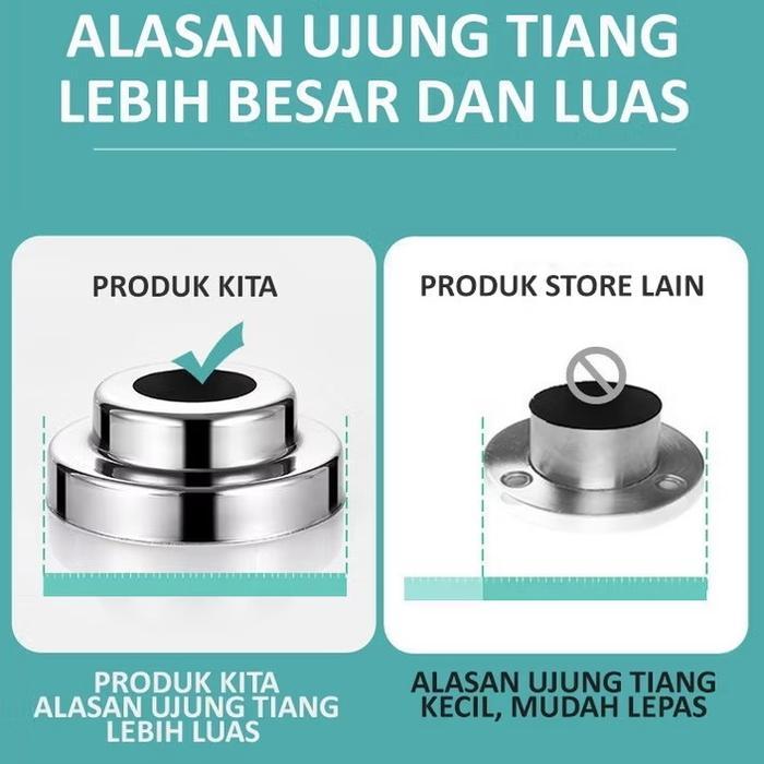 CEO Tiang Gantungan Pakaian Tiang Gorden Tiang Serbaguna Teleskopik Stainless Steel Tiang Gantungan