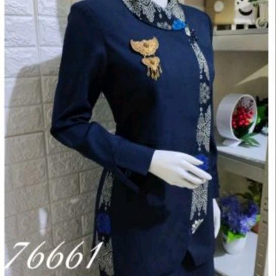 SERAGAM PDH BIRU DONGKER WANITA ROK A BAJU DINAS WANITA BIRU DONGKER SERAGAM KERJA PDL WANITA