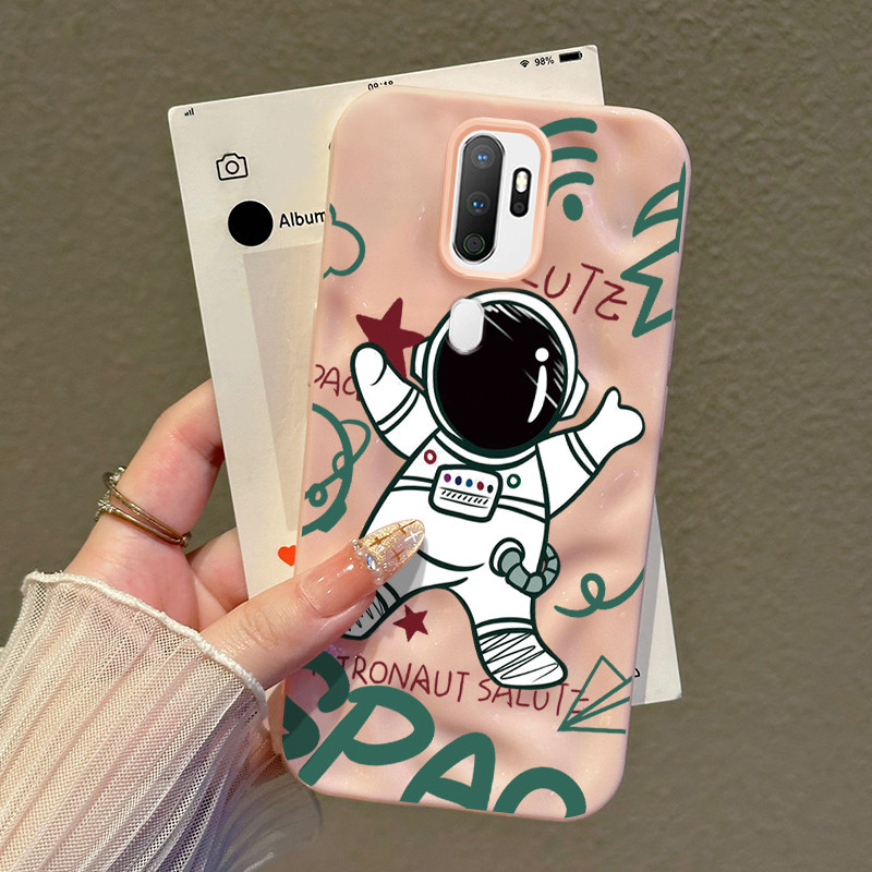 Casing Hp Untuk OPPO A5 2020 OPPO A9 2020 Case Astronaut lucu Kasing Silicone Tekstur Tidak Beratura