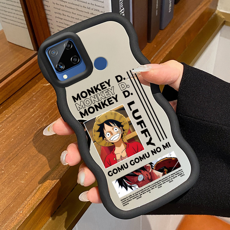 Casing Hp Untuk Realme C15 Case Anime Luffy Kekinian Cermin Cesing silikon Kasing SoftCase Kesing te