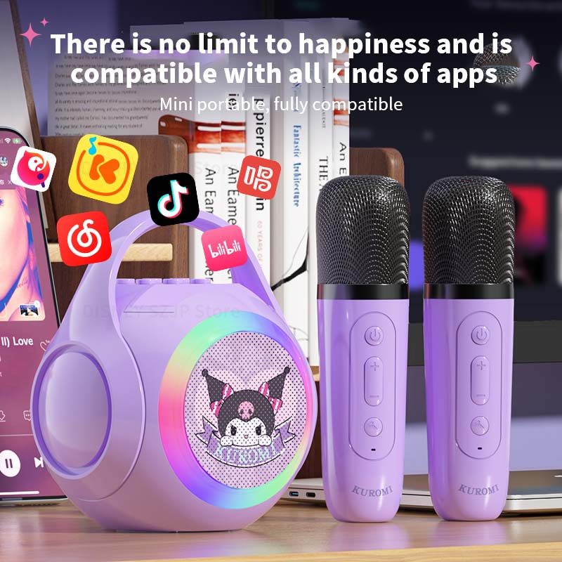 Sanrio Bluetooth Speakers ML02 Karaoke Machine Portable Speakers Bluetooth with Mic LED Light