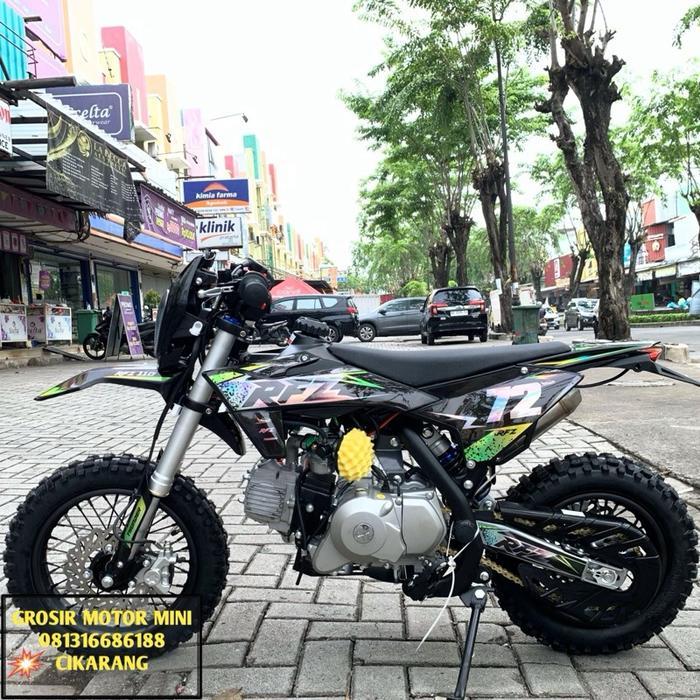 MOTOR MINI TRAIL 110CC RFZ NEW MATIC MESIN 4TAK - Hijau Jok Hitam
