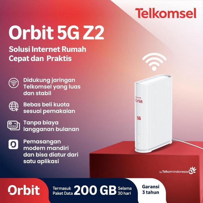 Terbaik Best Quality 100% Original Telkomsel Orbit 5G Z2 Modem Wifi 5G High Speed Free Kuota 200Gb