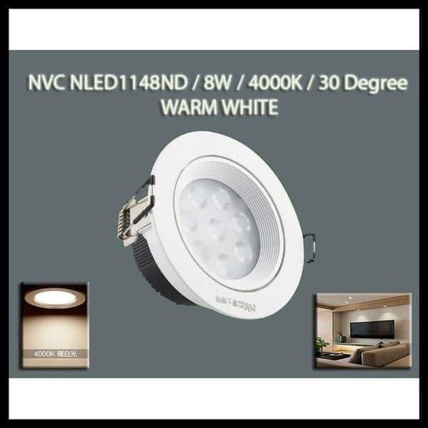 LAMPU DOWNLIGHT NVC NLED1148ND 8 WATT 4000K WARM WHITE / LAMPU SOROT