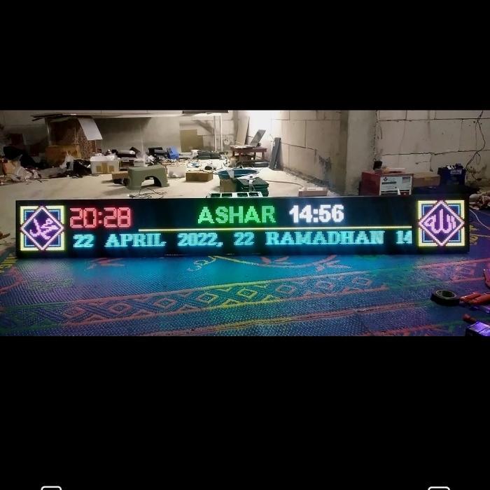 JAM JADWAL WAKTU SHOLAT P5 RGB MASJID MUSHOLLA